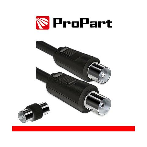 Cavo antenna TV IEC 2M SP-PR + ADATTAT. SP-SP NERO - Foto 1